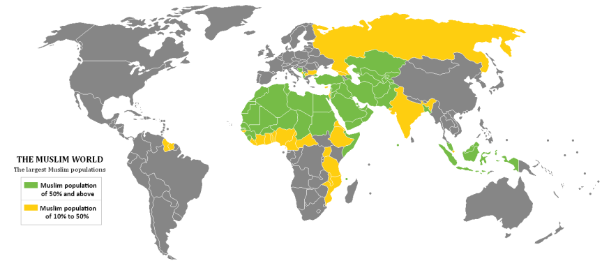 Land of ISLAM vs Land of KUFR – Evaluating the STATUS of Muslim-populated lands – (1) List of Muslim-majority countries and the percentage of Muslims.